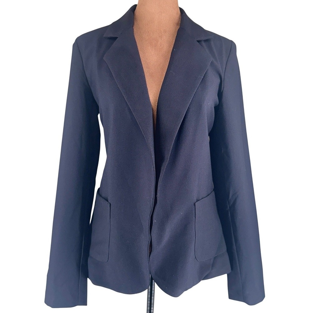 AQUA Open Front Blazer Women's Small Black Stretch Lightweight Jacket NWT Office